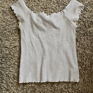 Aeropostale strapless striped ruffle shirt